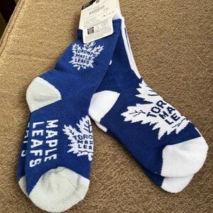 NHL Maple Leafs Blue and White Socks